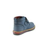 Сини анатомични детски ботушки, здрава еко-кожа - всекидневни обувки за есента и зимата N 10009543