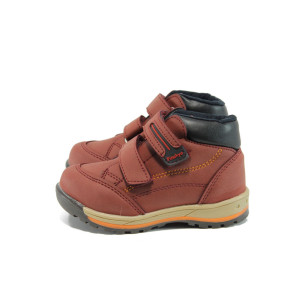 Червени анатомични детски ботушки, здрава еко-кожа - всекидневни обувки за есента и зимата N 10009541