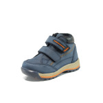 Сини анатомични детски ботушки, здрава еко-кожа - всекидневни обувки за есента и зимата N 10009542
