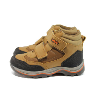 Кафяви анатомични детски ботушки, здрава еко-кожа - всекидневни обувки за есента и зимата N 10009546