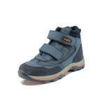 Сини анатомични детски ботушки, здрава еко-кожа - всекидневни обувки за есента и зимата N 10009547