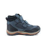 Сини анатомични детски ботушки, здрава еко-кожа - всекидневни обувки за есента и зимата N 10009547