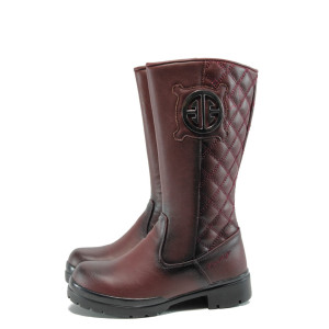 Червени анатомични детски ботушки, здрава еко-кожа - всекидневни обувки за есента и зимата N 10009642