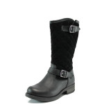 Черни анатомични детски ботушки, здрава еко-кожа - ежедневни обувки за есента и зимата N 10009717