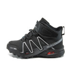 Черни детски кецове, здрава еко-кожа - спортни обувки за пролетта и есента N 100023006