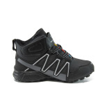 Черни детски кецове, здрава еко-кожа - спортни обувки за пролетта и есента N 100023006