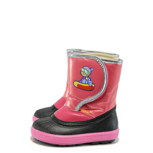 Розови детски ботушки, pvc материя и текстилна материя - спортни обувки за есента и зимата N 10009783