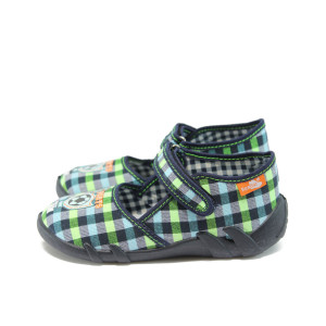 Анатомични зелени детски обувки, текстилна материя - равни обувки за целогодишно ползване N 10007870