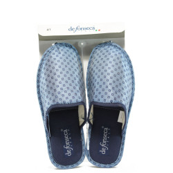 Анатомични светлосини мъжки чехли, текстилна материя - всекидневни обувки за целогодишно ползване N 10008846