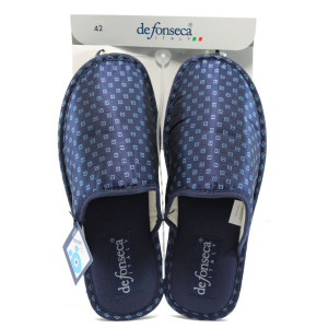 Анатомични тъмносини мъжки чехли, текстилна материя - всекидневни обувки за целогодишно ползване N 10008847