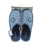 Анатомични сини мъжки чехли, текстилна материя - всекидневни обувки за целогодишно ползване N 10008848