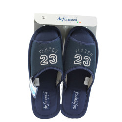 Анатомични сини мъжки чехли, текстилна материя - всекидневни обувки за целогодишно ползване N 10008850