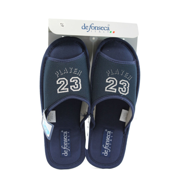Анатомични сини мъжки чехли, текстилна материя - всекидневни обувки за целогодишно ползване N 10008850