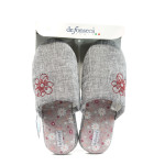 Анатомични сиви дамски чехли, текстилна материя - всекидневни обувки за целогодишно ползване N 10008856