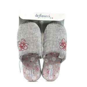 Анатомични сиви дамски чехли, текстилна материя - всекидневни обувки за целогодишно ползване N 10008856