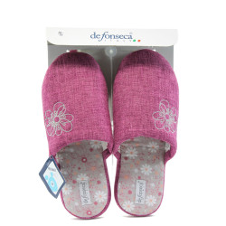 Анатомични розови дамски чехли, текстилна материя - всекидневни обувки за целогодишно ползване N 10008857