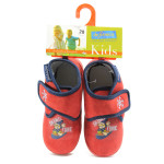 Червени детски чехли, текстилна материя - равни обувки за целогодишно ползване N 10009073
