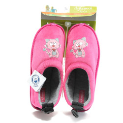Розови детски чехли, текстилна материя - равни обувки за целогодишно ползване N 10009075
