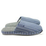 Сини анатомични мъжки чехли с мемори пяна, текстилна материя - ежедневни обувки за целогодишно ползване N 10009076