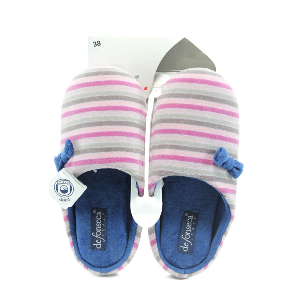Розови анатомични дамски чехли с мемори пяна, текстилна материя - ежедневни обувки за целогодишно ползване N 10009081
