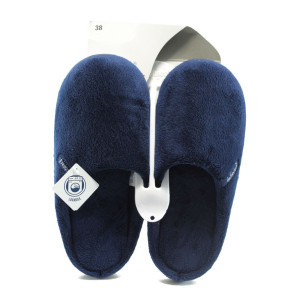 Тъмносини анатомични дамски чехли с мемори пяна, текстилна материя - ежедневни обувки за целогодишно ползване N 10009082