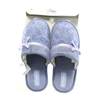 Лилави анатомични дамски чехли с мемори пяна, текстилна материя - ежедневни обувки за целогодишно ползване N 10009084