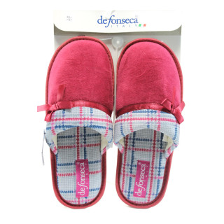 Розови анатомични дамски чехли с мемори пяна, текстилна материя - ежедневни обувки за целогодишно ползване N 10009085