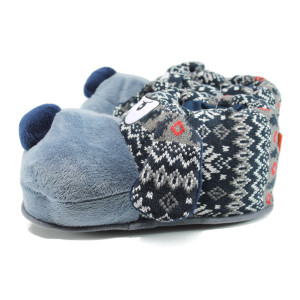 Светлосини анатомични мъжки чехли, текстилна материя - равни обувки за есента и зимата N 10009479