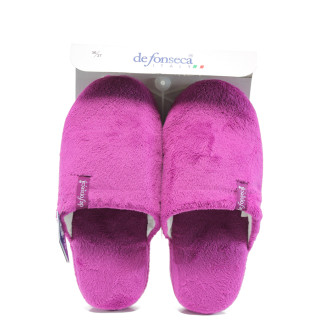 Розови анатомични дамски чехли, текстилна материя - равни обувки за есента и зимата N 10009480