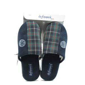 Зелени анатомични мъжки чехли, текстилна материя - всекидневни обувки за целогодишно ползване N 10009489