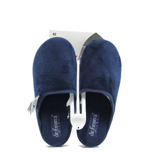 Тъмносини анатомични мъжки чехли, текстилна материя - всекидневни обувки за целогодишно ползване N 10009490