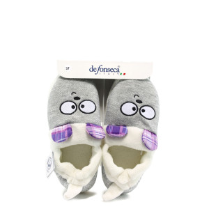 Сиви анатомични дамски чехли, текстилна материя - всекидневни обувки за целогодишно ползване N 10009498