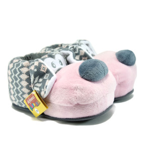 Розови анатомични дамски чехли, текстилна материя - всекидневни обувки за целогодишно ползване N 10009502