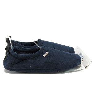 Тъмносини анатомични мъжки чехли, текстилна материя - всекидневни обувки за целогодишно ползване N 10009505