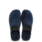 Сини анатомични мъжки чехли, текстилна материя - всекидневни обувки за целогодишно ползване N 10009524