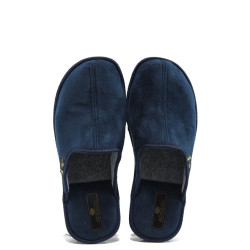 Сини анатомични мъжки чехли, текстилна материя - всекидневни обувки за целогодишно ползване N 10009524