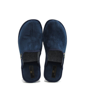 Сини анатомични мъжки чехли, текстилна материя - всекидневни обувки за целогодишно ползване N 10009524