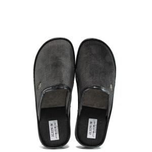 Кафяви анатомични мъжки чехли, текстилна материя - всекидневни обувки за есента и зимата N 10009586