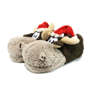 Кафяви анатомични дамски чехли, текстилна материя - всекидневни обувки за целогодишно ползване N 10009608