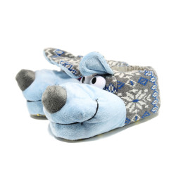 Сини анатомични детски чехли, текстилна материя - всекидневни обувки за целогодишно ползване N 10009613