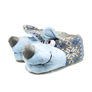 Сини анатомични детски чехли, текстилна материя - всекидневни обувки за целогодишно ползване N 10009613