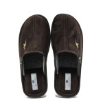 Кафяви анатомични мъжки чехли, качествен еко-велур - всекидневни обувки за целогодишно ползване N 10009786