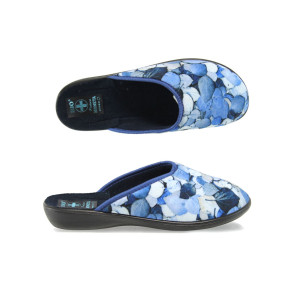 Сини анатомични женски чехли, текстил - всекидневни обувки за целогодишно ползване N 10009429