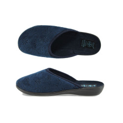 Морско синьо анатомични женски чехли, текстил - всекидневни обувки за целогодишно ползване N 10009431