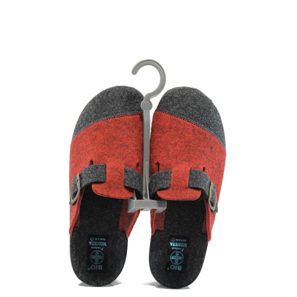 Червени  анатомични женски чехли, текстил - всекидневни обувки за целогодишно ползване N 10009432