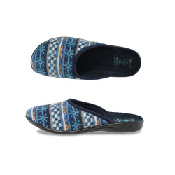 Сини анатомични женски чехли, текстил - всекидневни обувки за целогодишно ползване N 10009433