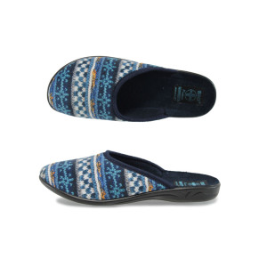 Сини анатомични женски чехли, текстил - всекидневни обувки за целогодишно ползване N 10009433
