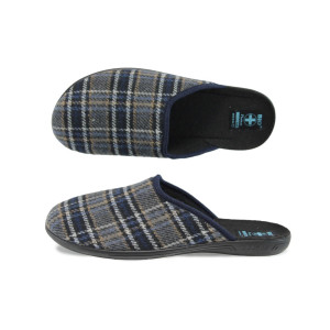 Сиви анатомични мъжки чехли, текстил - всекидневни обувки за целогодишно ползване N 10009437