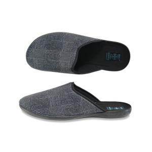 Сиви анатомични мъжки чехли, текстил - всекидневни обувки за целогодишно ползване N 10009438