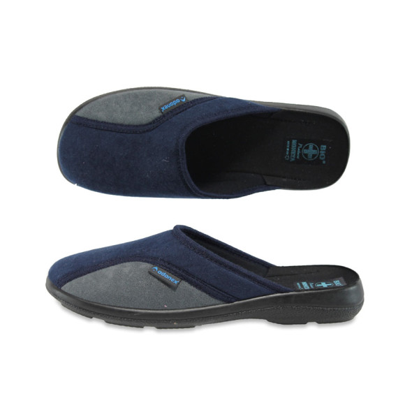 Сини анатомични мъжки чехли, текстил - всекидневни обувки за целогодишно ползване N 10009439